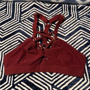 Bombshell Sportswear Burgundy Strappy Bralette
